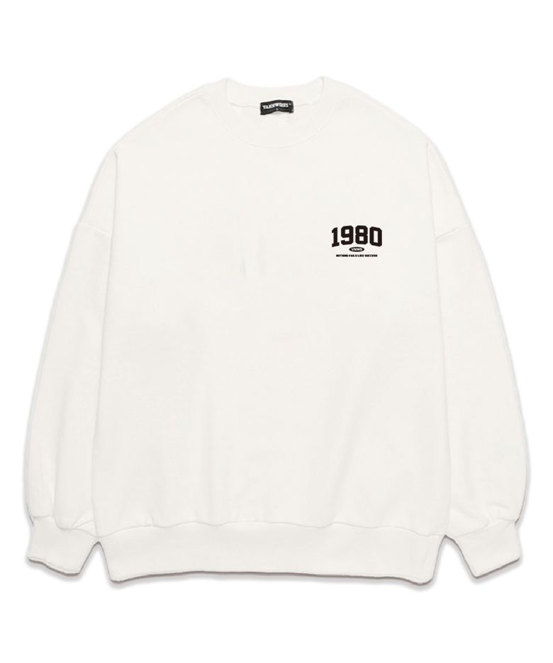 MINI 1980 오버핏 맨투맨 (VLS0055) 화이트/블랙