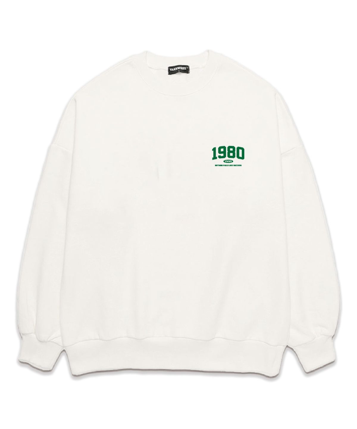 밴웍스(VANNWORKS) MINI 1980 오버핏 맨투맨 (VLS0055) 화이트/그린