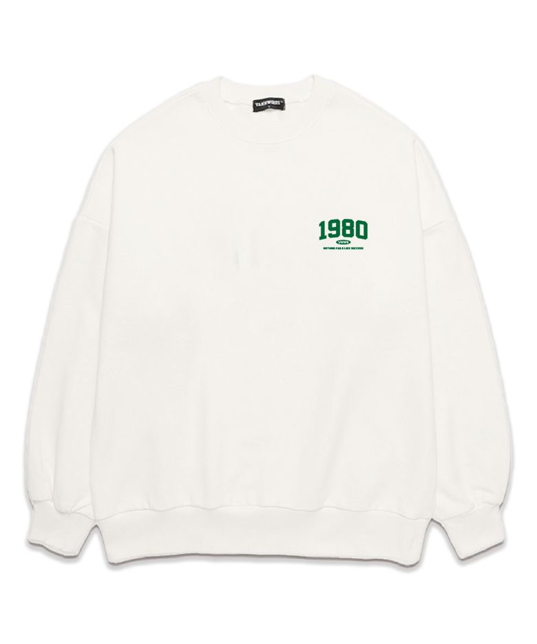 MINI 1980 오버핏 맨투맨 (VLS0055) 화이트/그린