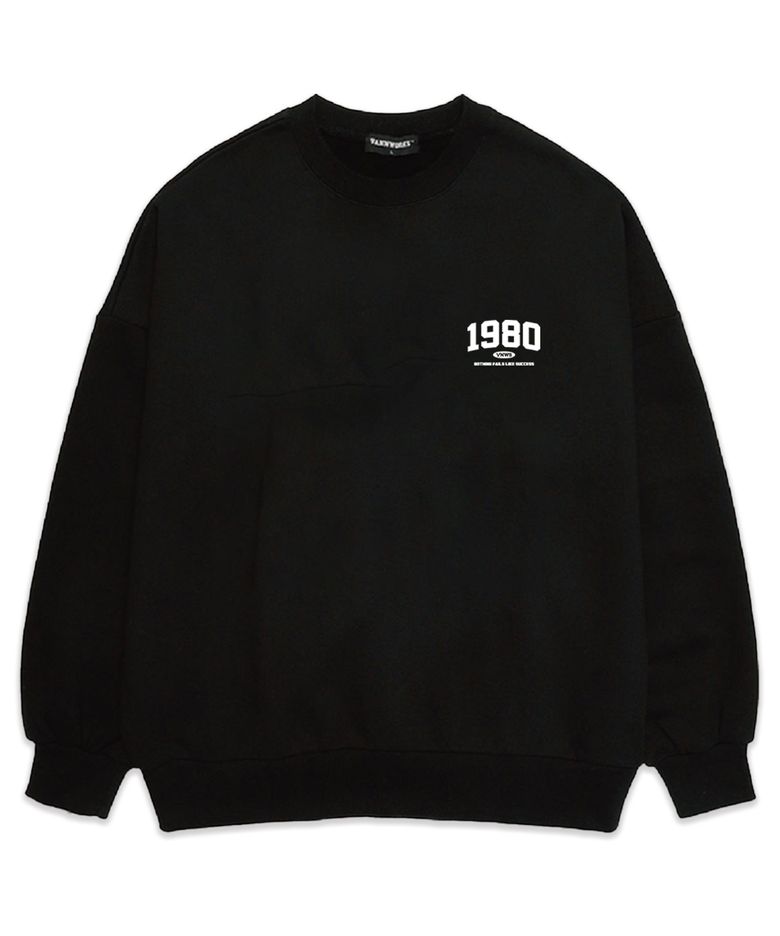 MINI 1980 오버핏 맨투맨 (VLS0055) 블랙/화이트