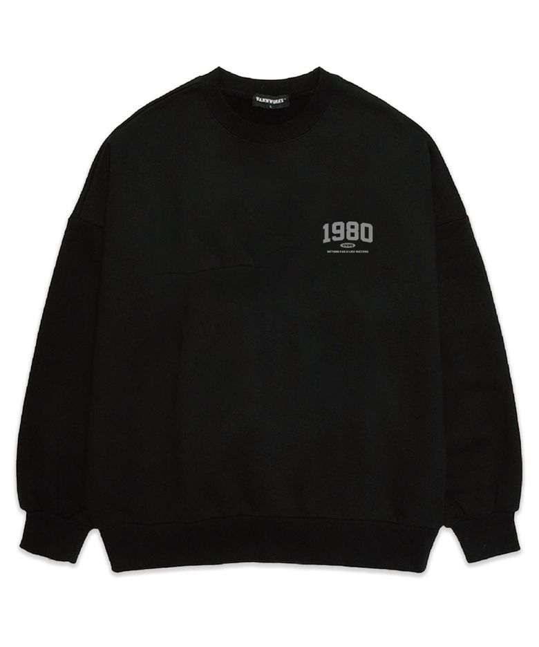 MINI 1980 오버핏 맨투맨 (VLS0055) 블랙/그레이