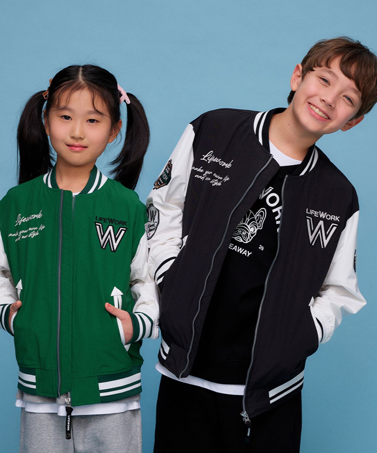 라이프워크 키즈(LIFEWORK KIDS) 키즈) 백 힙독 바시티 자켓