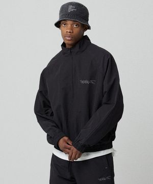 트레이크 5760A  윈드브레이커 오버핏 블랙 셋업 트랙재킷