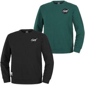 남녀공용 루즈핏 와펜 맨투맨 티셔츠 2종 세트 [블랙+그린]