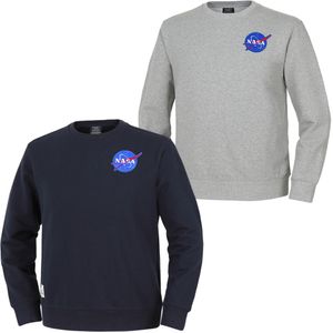 남녀공용 루즈핏 와펜 맨투맨 티셔츠 2종 세트[네이비+라이트멜란지]