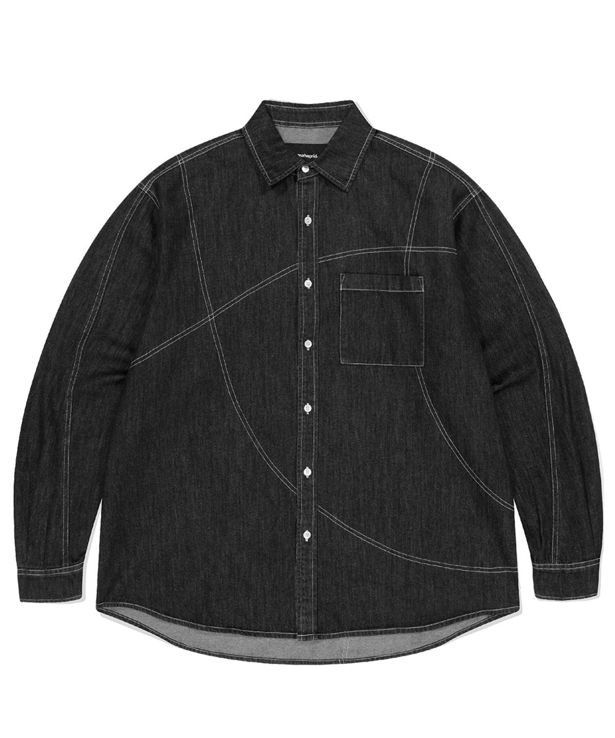 마하그리드(MAHAGRID) STITCHED DENIM SHIRT BLACK(MG2ESMW311A)