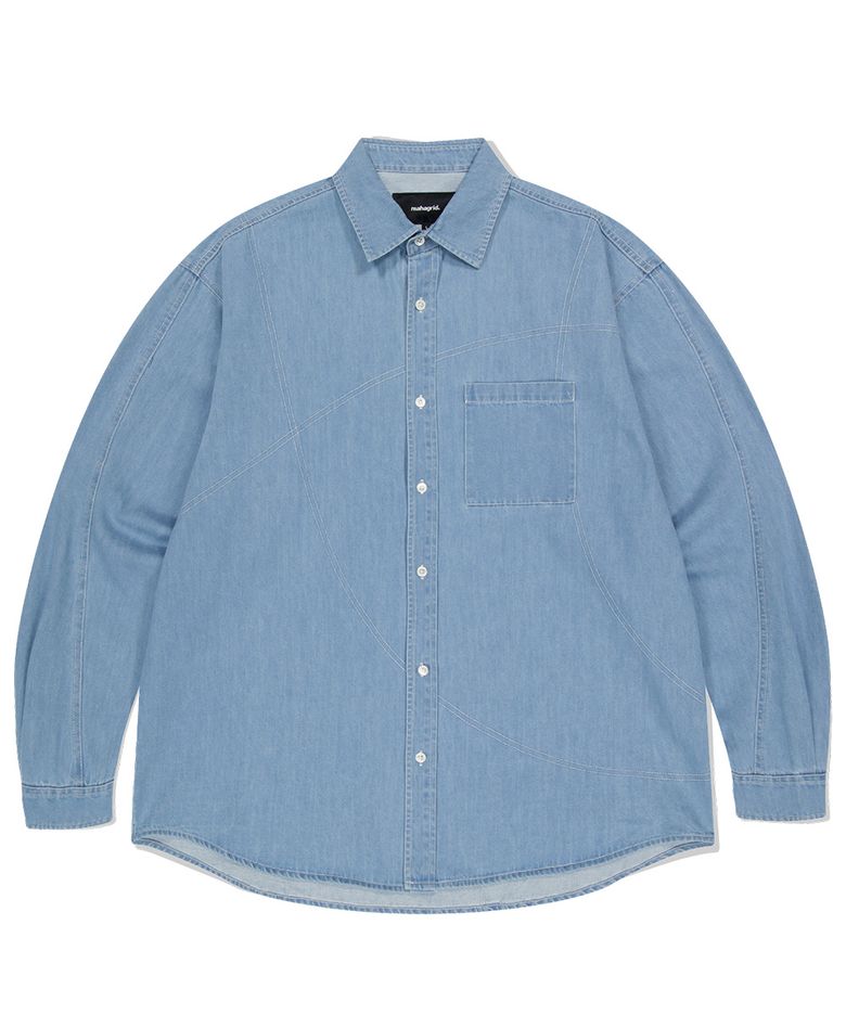 STITCHED DENIM SHIRT BLUE(MG2ESMW311A)
