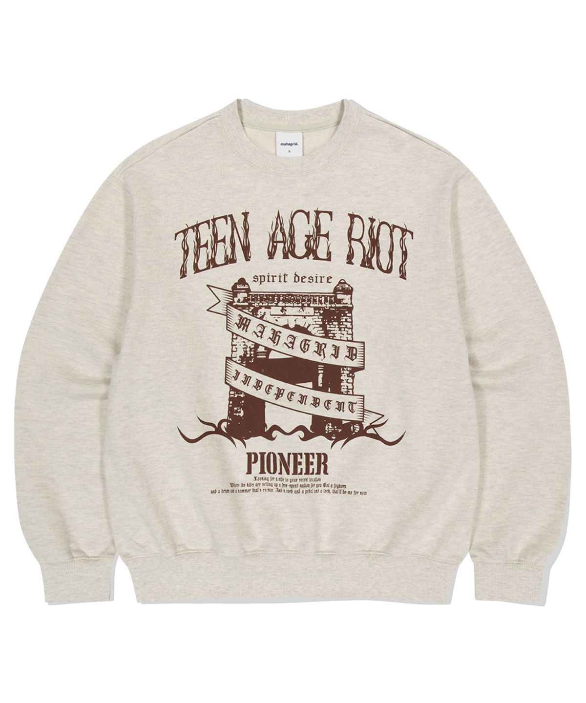 마하그리드(MAHAGRID) INDEPENDENCE SWEATSHIRT OATMEAL(MG2ESMM455A)
