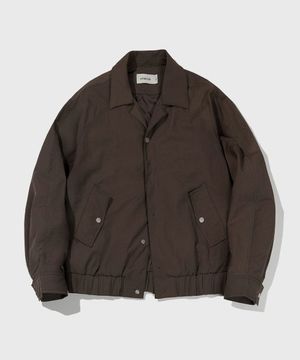 텍스쳐 오픈카라 숏 자켓_브라운