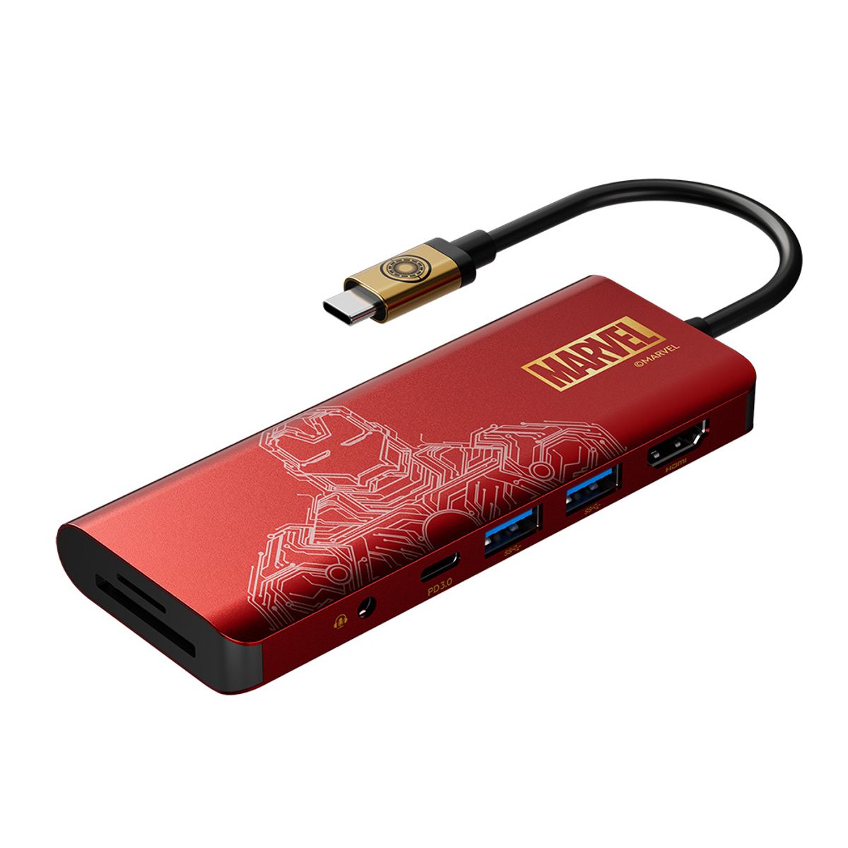 벨킨(BELKIN) 마블 아이언맨 7in1 C타입 멀티 허브 AVC009qcBG