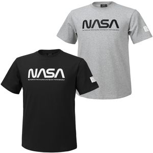 남녀공용 면혼방 라운드 반팔티 2종 세트 [블랙+라이트멜란지]