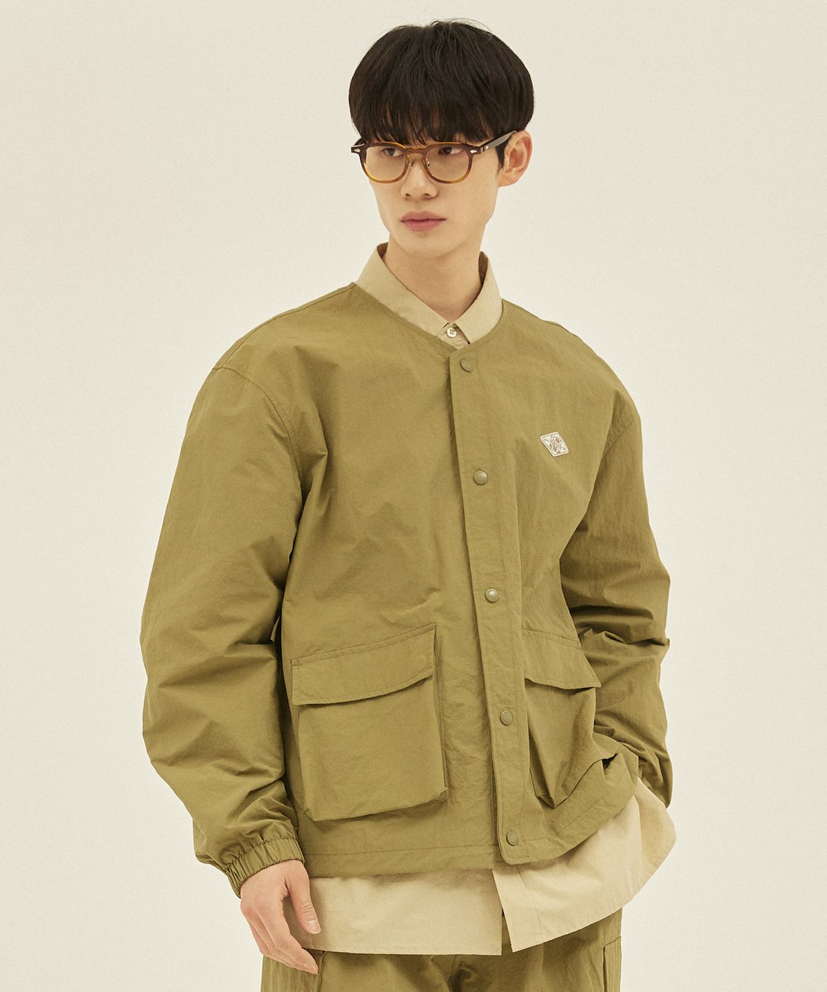 꼬모니노즈(COMONINOZ) COLLARLESS STRING JACKET [2 COLOR]