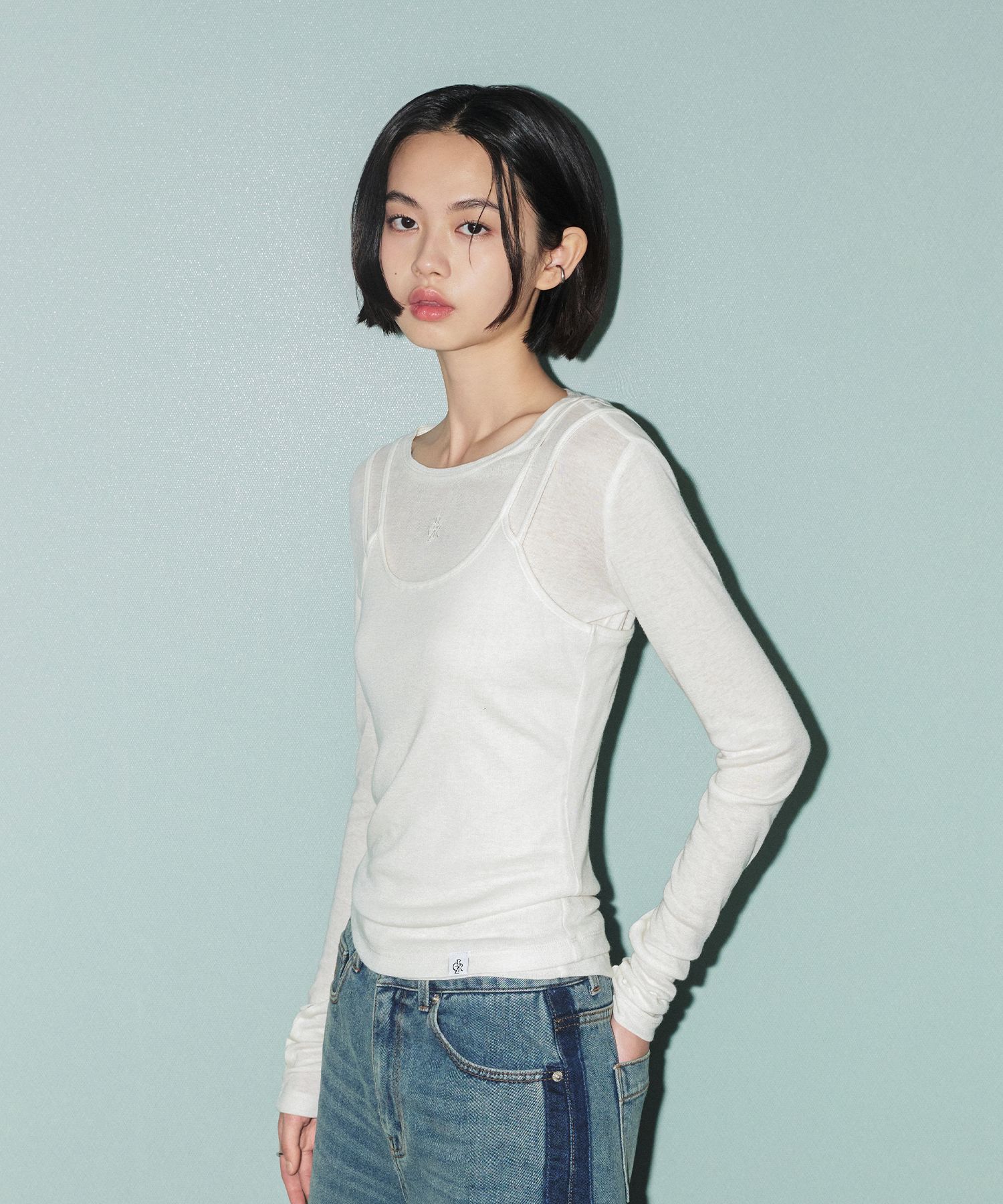 さらに100円引き◆citybreeze◆WOOL TENCEL LAYERED TOP MUSINSA公式 | CITYBREEZE WOMAN [SET] Wool Tencel Layered Top
