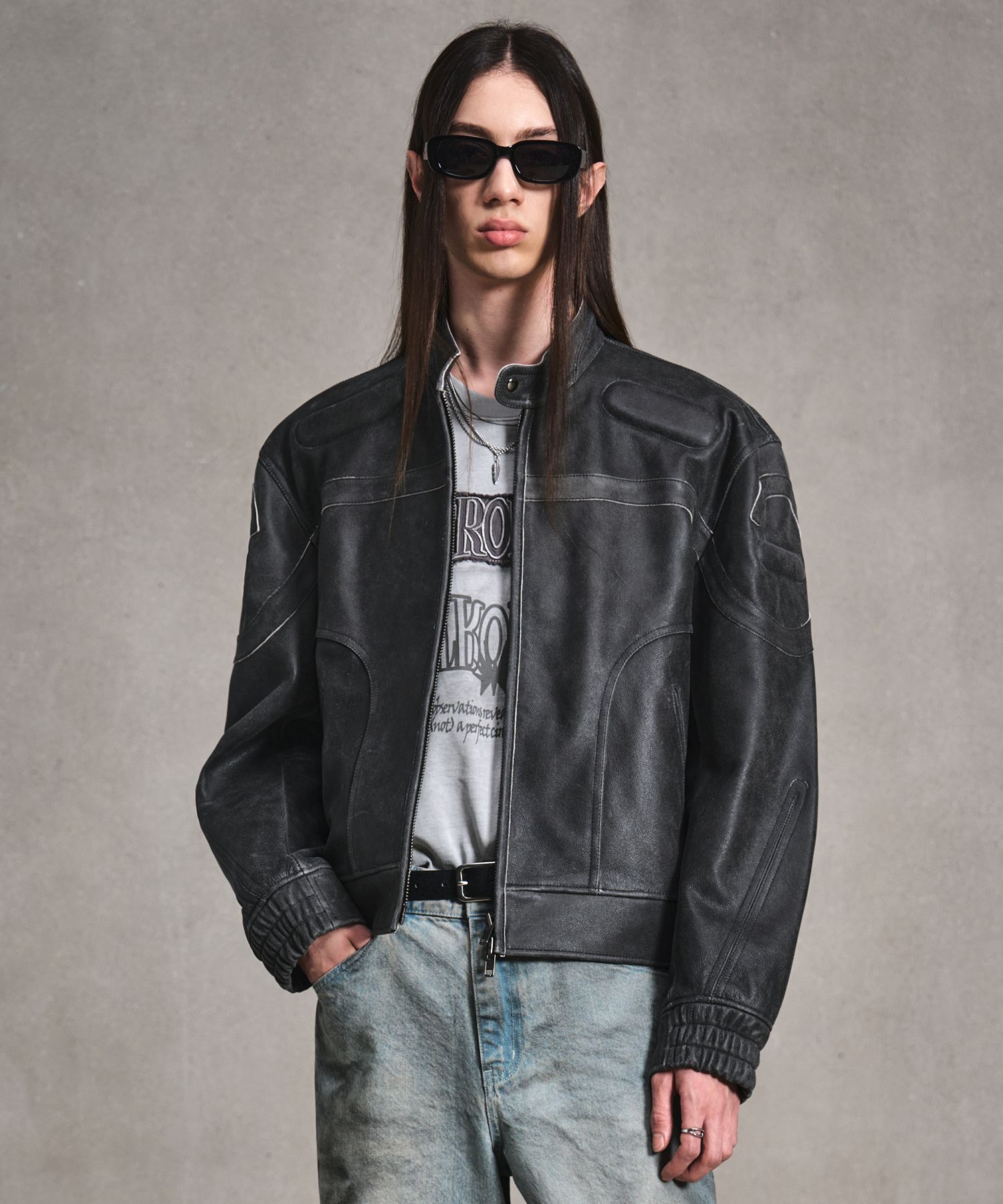 MUSINSA公式 | LMOOD ディメンションカウハイドレザージャケット