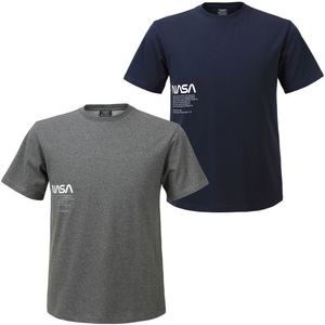 남녀공용 면혼방 라운드 반팔티 2종 세트 [차콜+네이비]