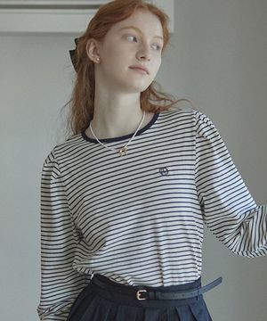 Emblem Logo Stripe T-Shirt - Ivory