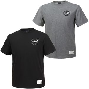 남녀공용 면혼방 라운드 반팔티 2종 세트 [블랙+멜란지그레이]