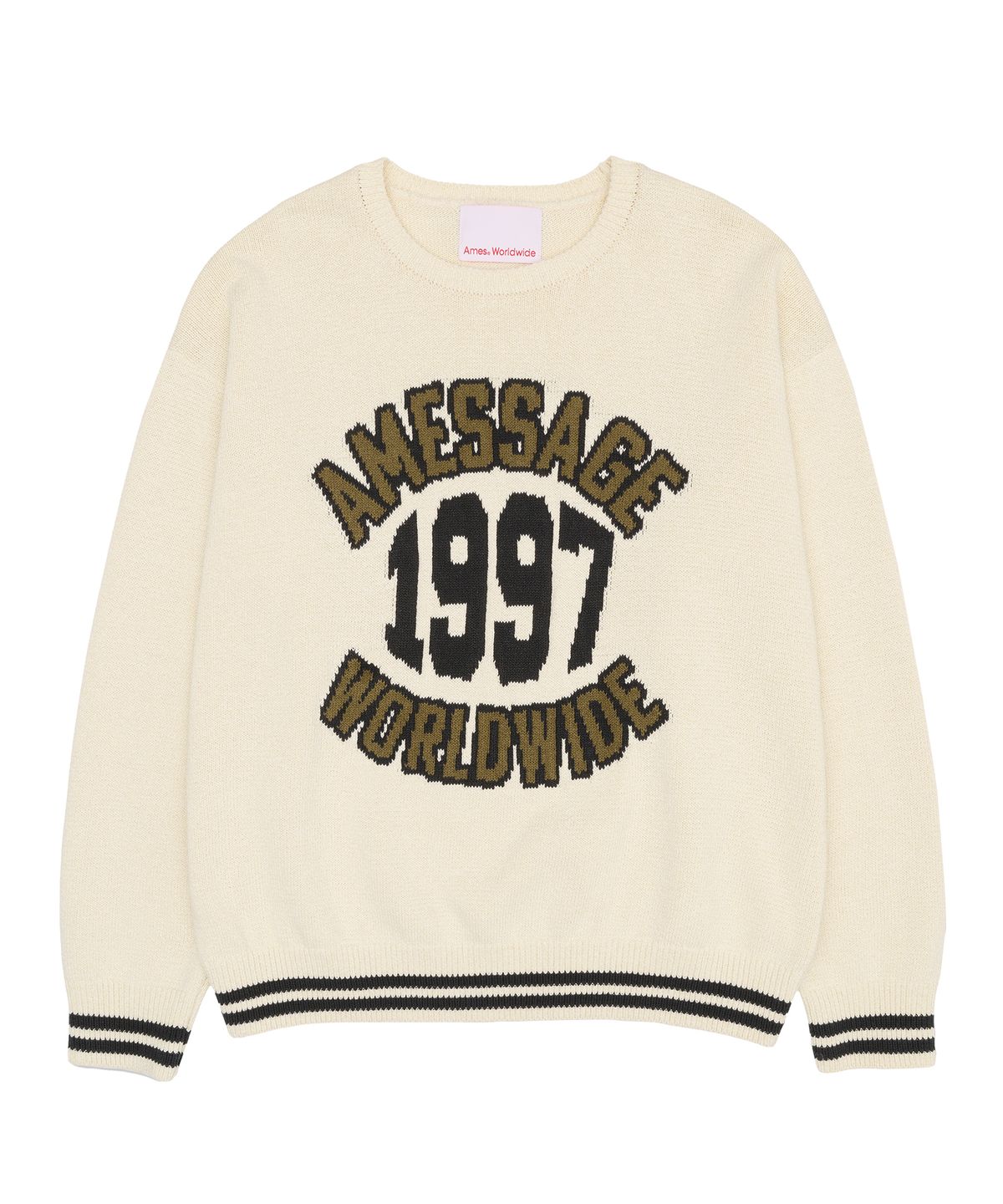 아메스 월드와이드(AMES-WORLDWIDE) 1997 JACQUARD SWEATER IVORY (AM2ESUK600A)