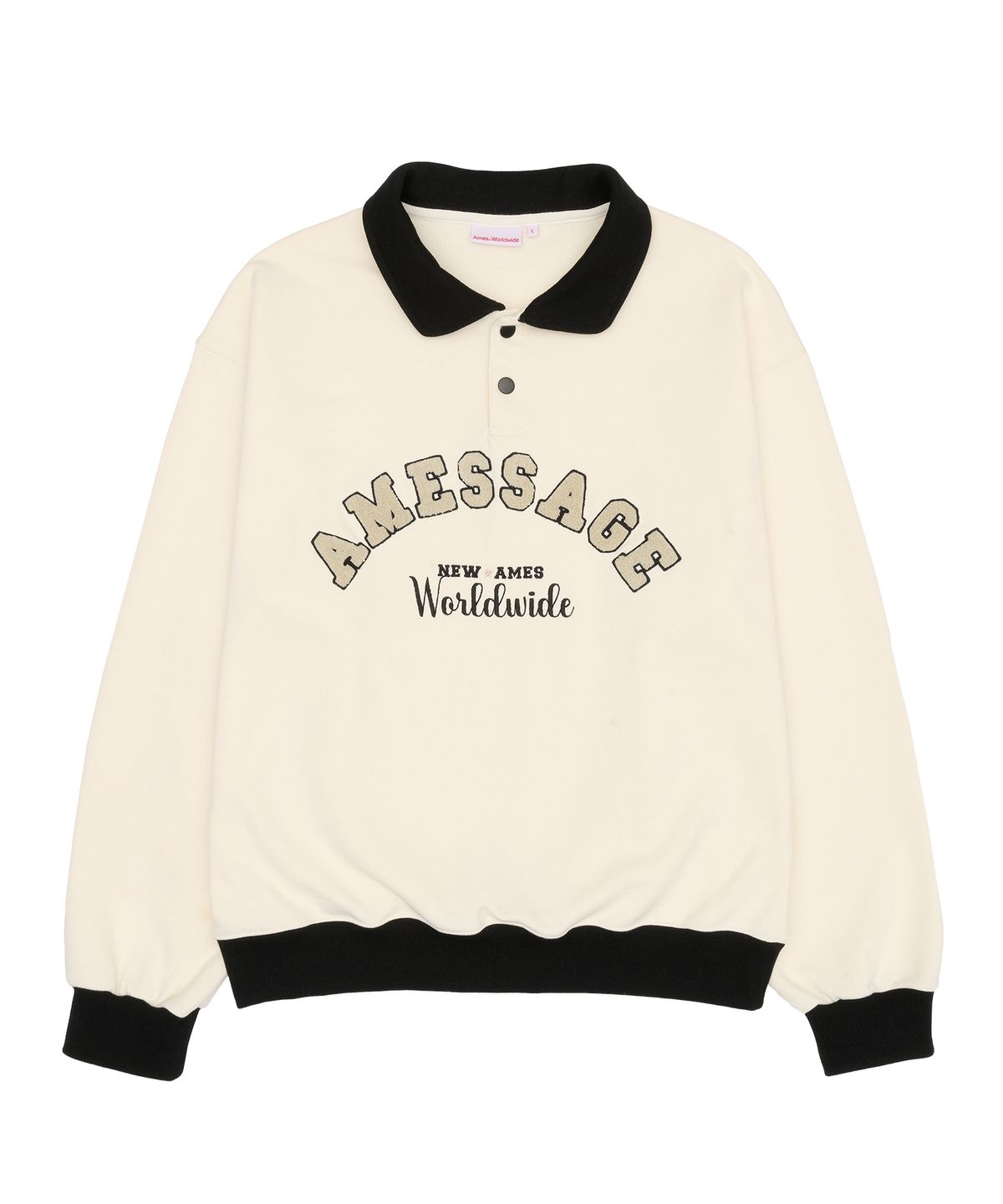 아메스 월드와이드(AMES-WORLDWIDE) TWOTONE COLLAR SWEATSHIRT CREAM (AM2ESUM440A)