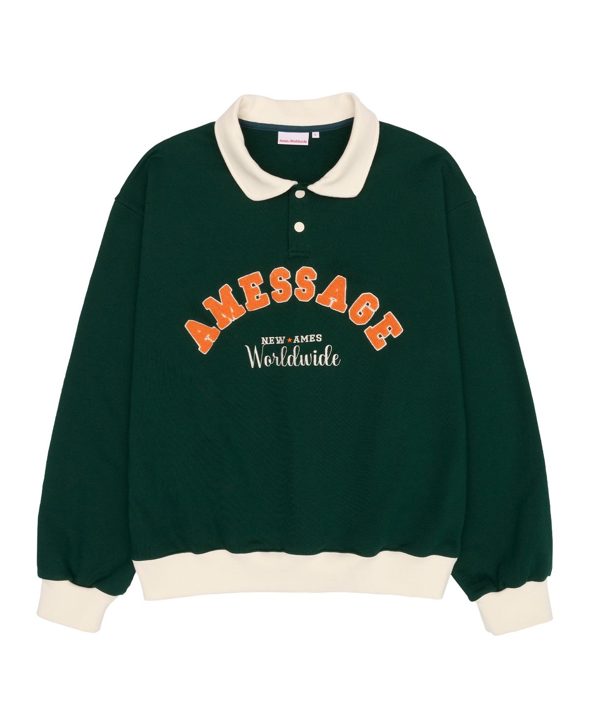 아메스 월드와이드(AMES-WORLDWIDE) TWOTONE COLLAR SWEATSHIRT GREEN (AM2ESUM440A)