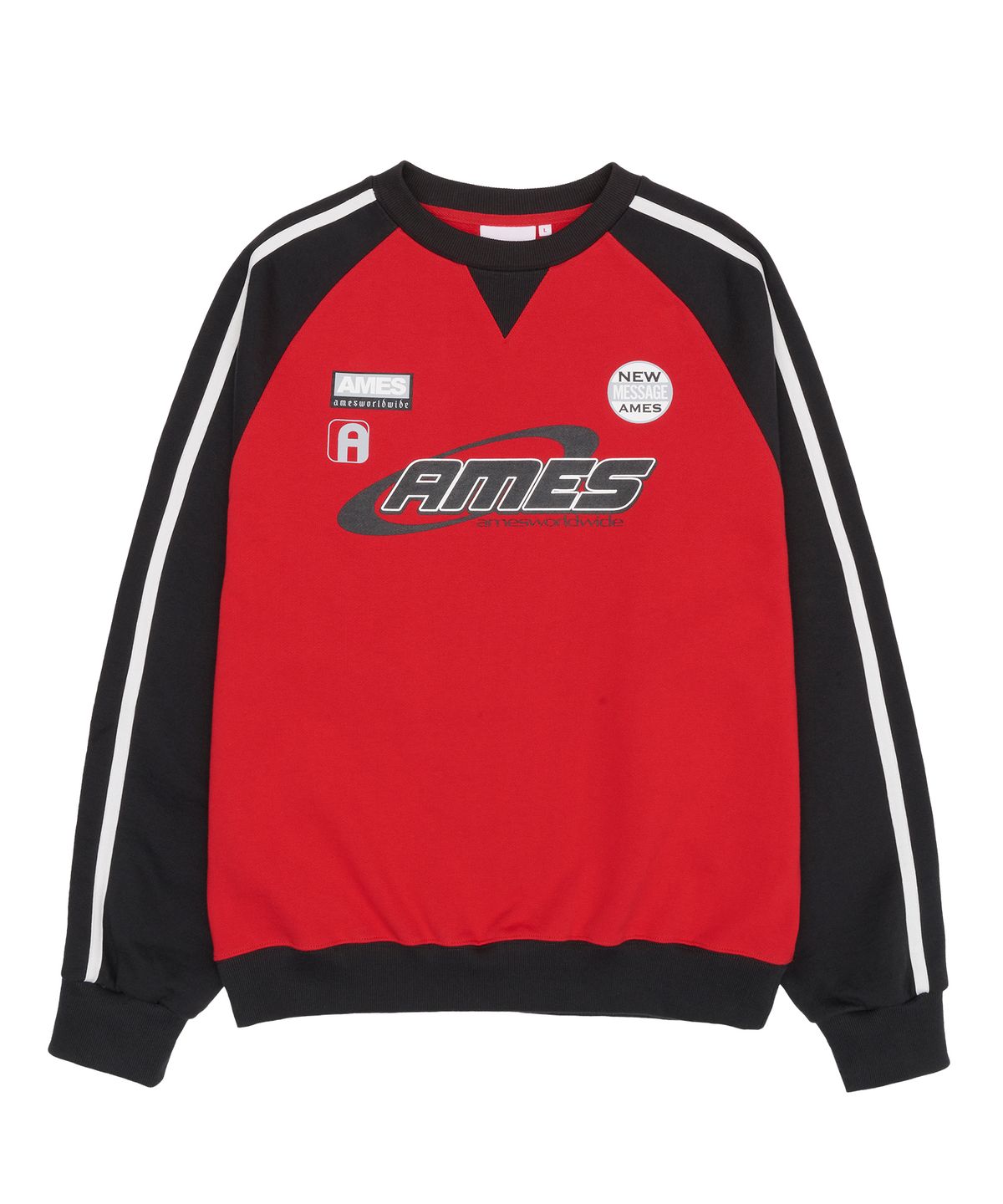 아메스 월드와이드(AMES-WORLDWIDE) SLEEVE STITCH SWEATSHIRT RED (AM2ESUM441A)