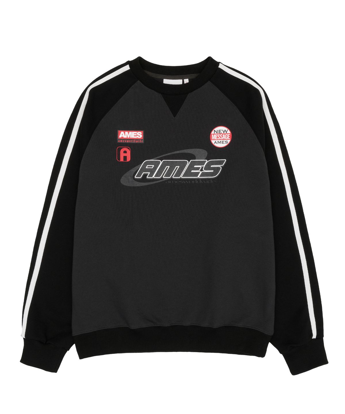 아메스 월드와이드(AMES-WORLDWIDE) SLEEVE STITCH SWEATSHIRT CHARCOAL (AM2ESUM441A)