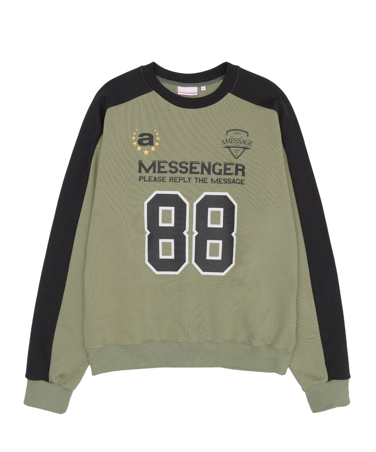 아메스 월드와이드(AMES-WORLDWIDE) NUMBERING SWEATSHIRT KHAKI (AM2ESUM443A)