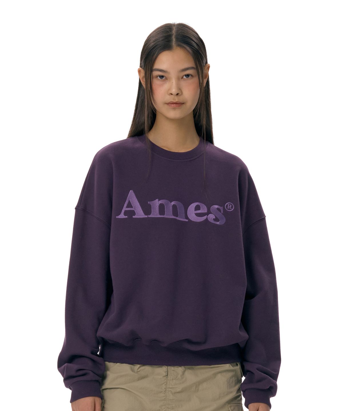 아메스 월드와이드(AMES-WORLDWIDE) BASIC LOGO SWEATSHIRT PURPLE