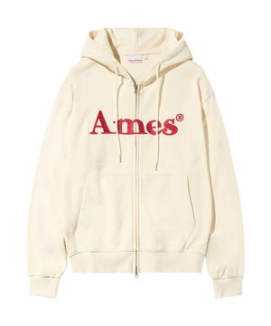 BASIC LOGO HOODIE ZIP UP CREAM