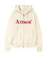 BASIC LOGO HOODIE ZIP UP CREAM