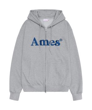 BASIC LOGO HOODIE ZIP UP GREY