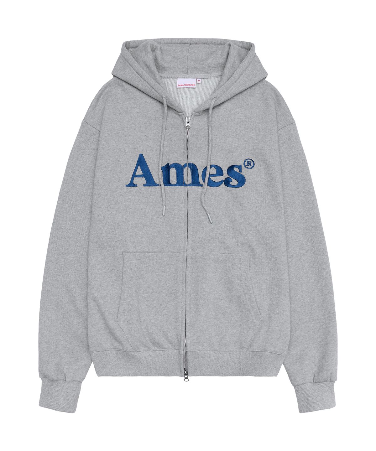 아메스 월드와이드(AMES-WORLDWIDE) BASIC LOGO HOODIE ZIP UP GREY