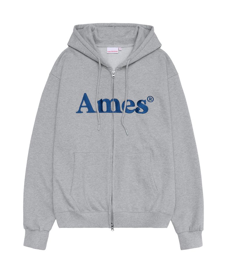 BASIC LOGO HOODIE ZIP UP GREY