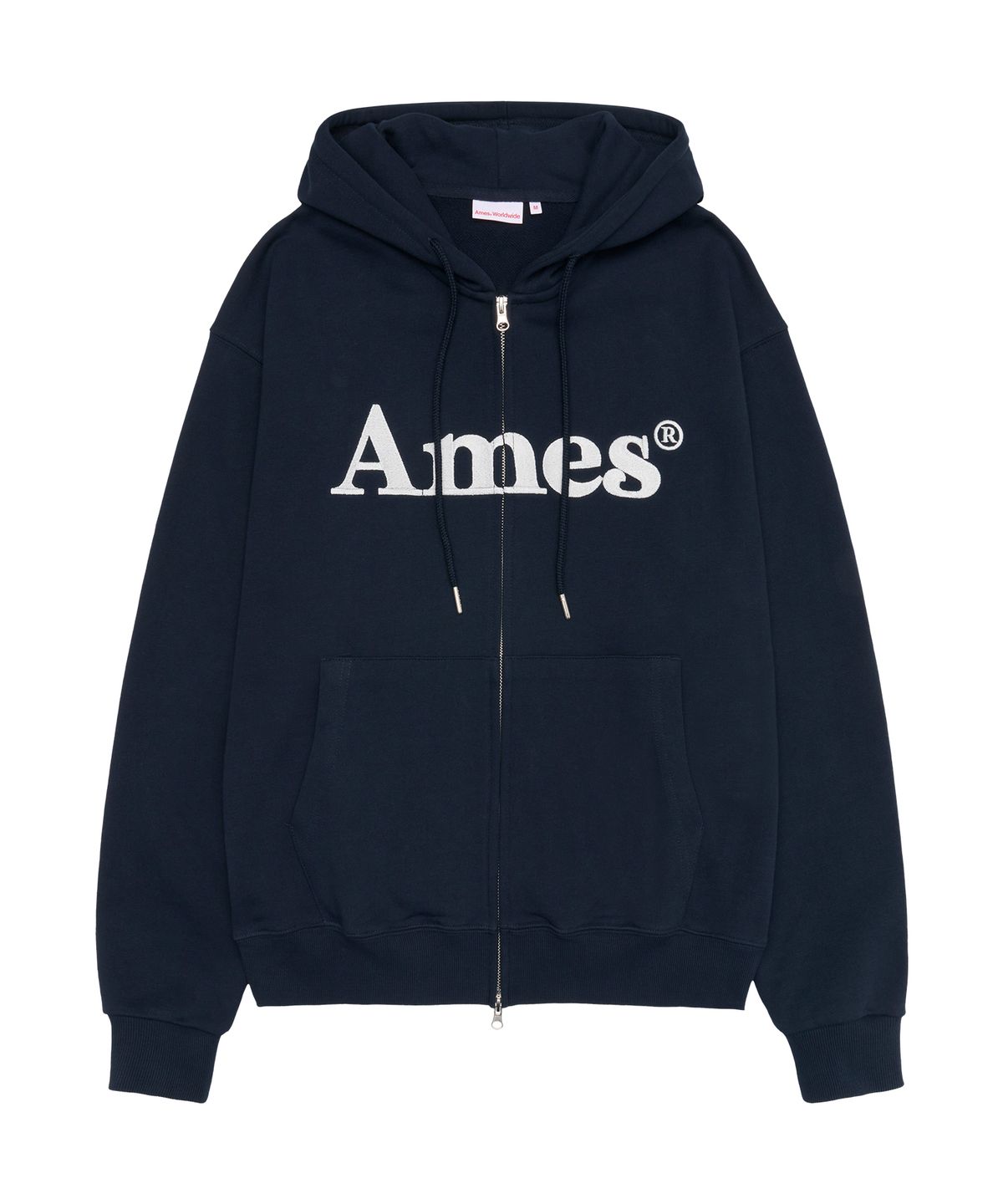 아메스 월드와이드(AMES-WORLDWIDE) BASIC LOGO HOODIE ZIP UP NAVY