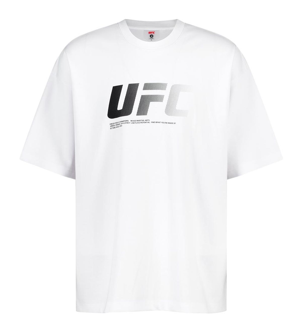 유에프씨 스포츠(UFC SPORT) UFC 제로 100 오버핏 반팔 티셔츠 화이트 U4SSX2312WH