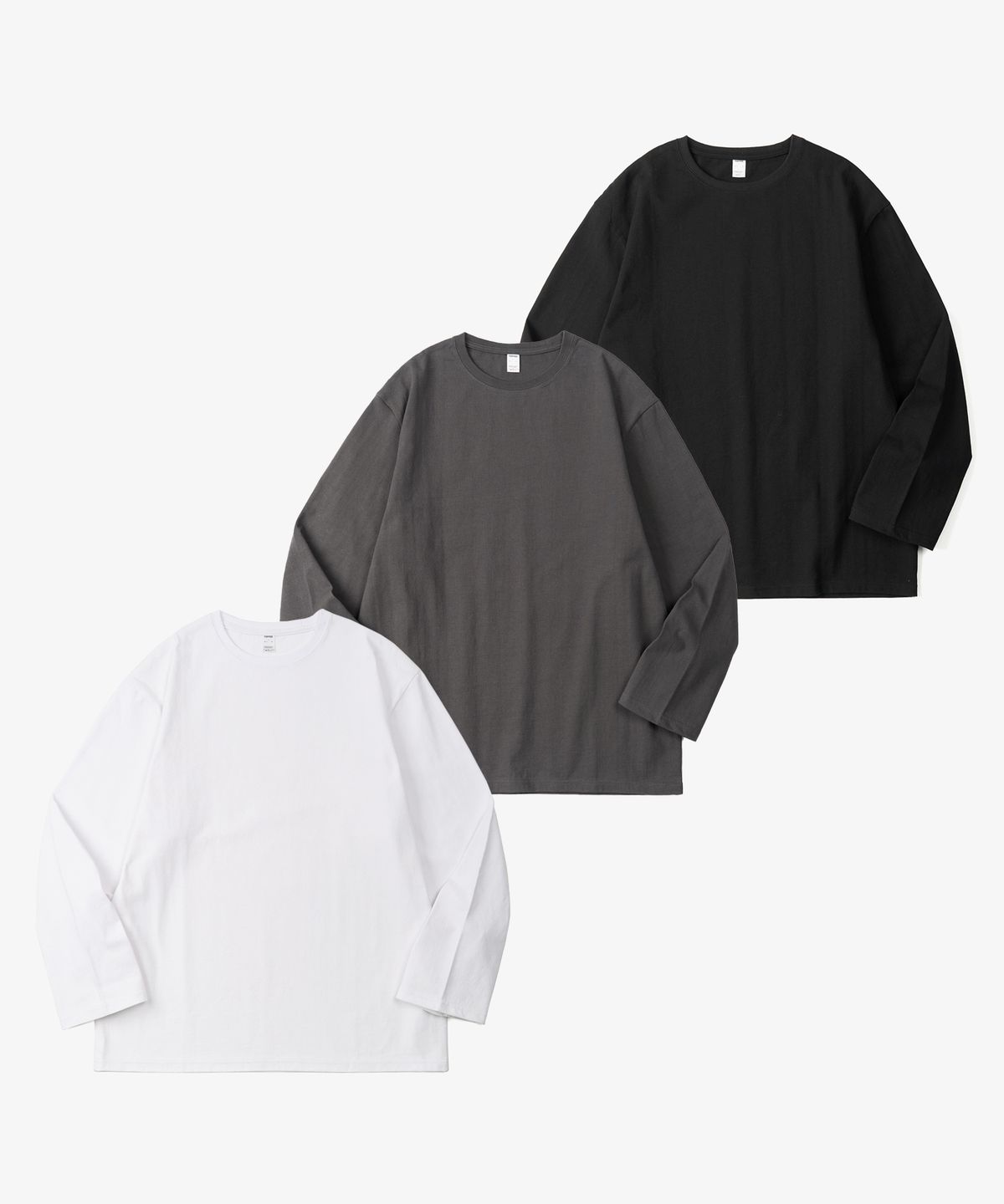 토피(TOFFEE) [2PACK] 베이직 롱 슬리브 티셔츠 (3 COLOURS)