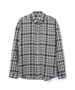 오버사이즈 체크 셔츠 블랙