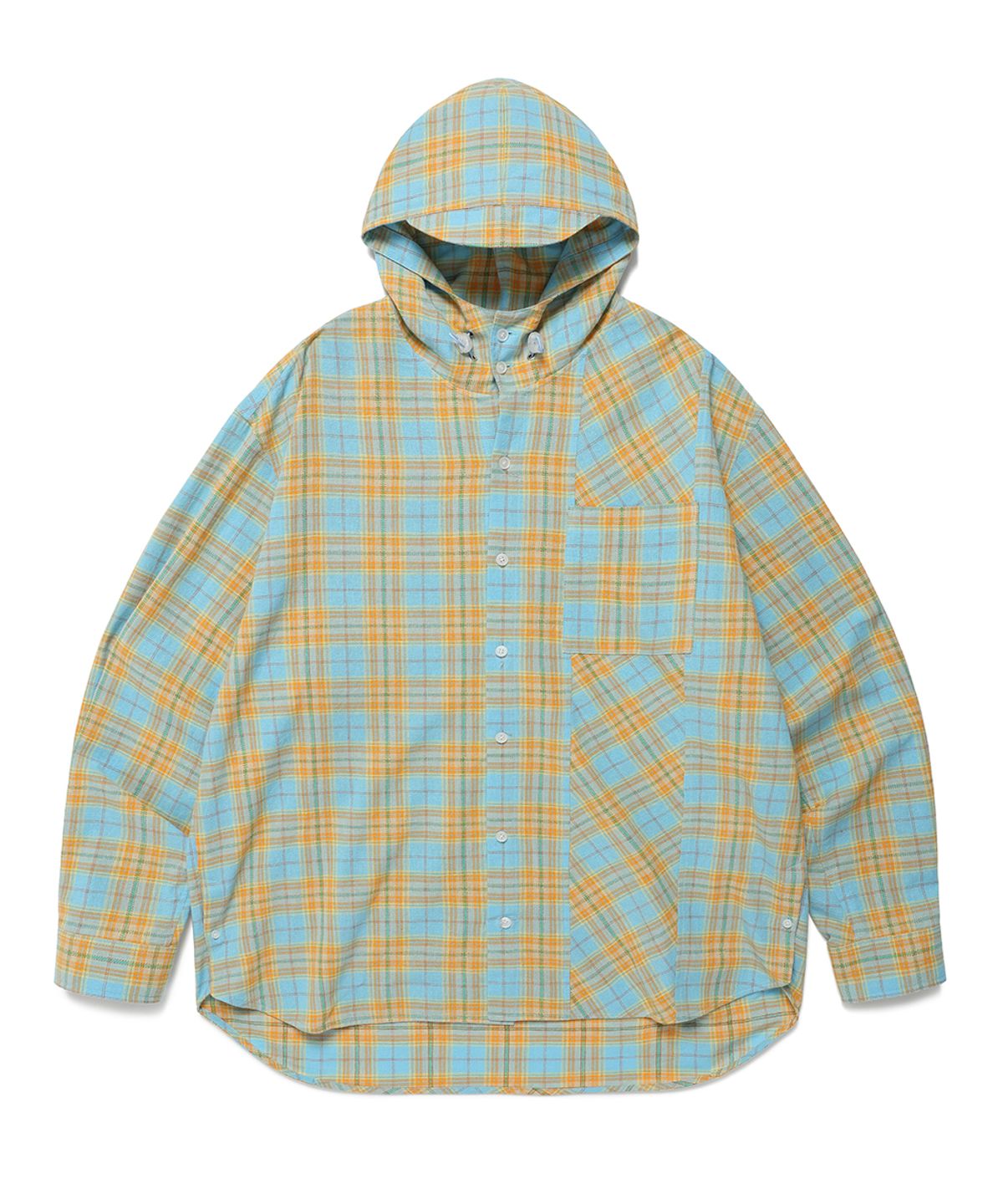 카비시(CAVISH) CHECK SHIRT HOODIE BLUE(CV2ESUW320A)