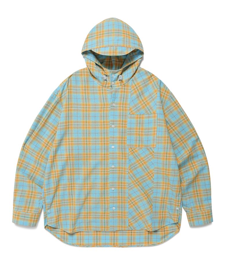 CHECK SHIRT HOODIE BLUE(CV2ESUW320A)