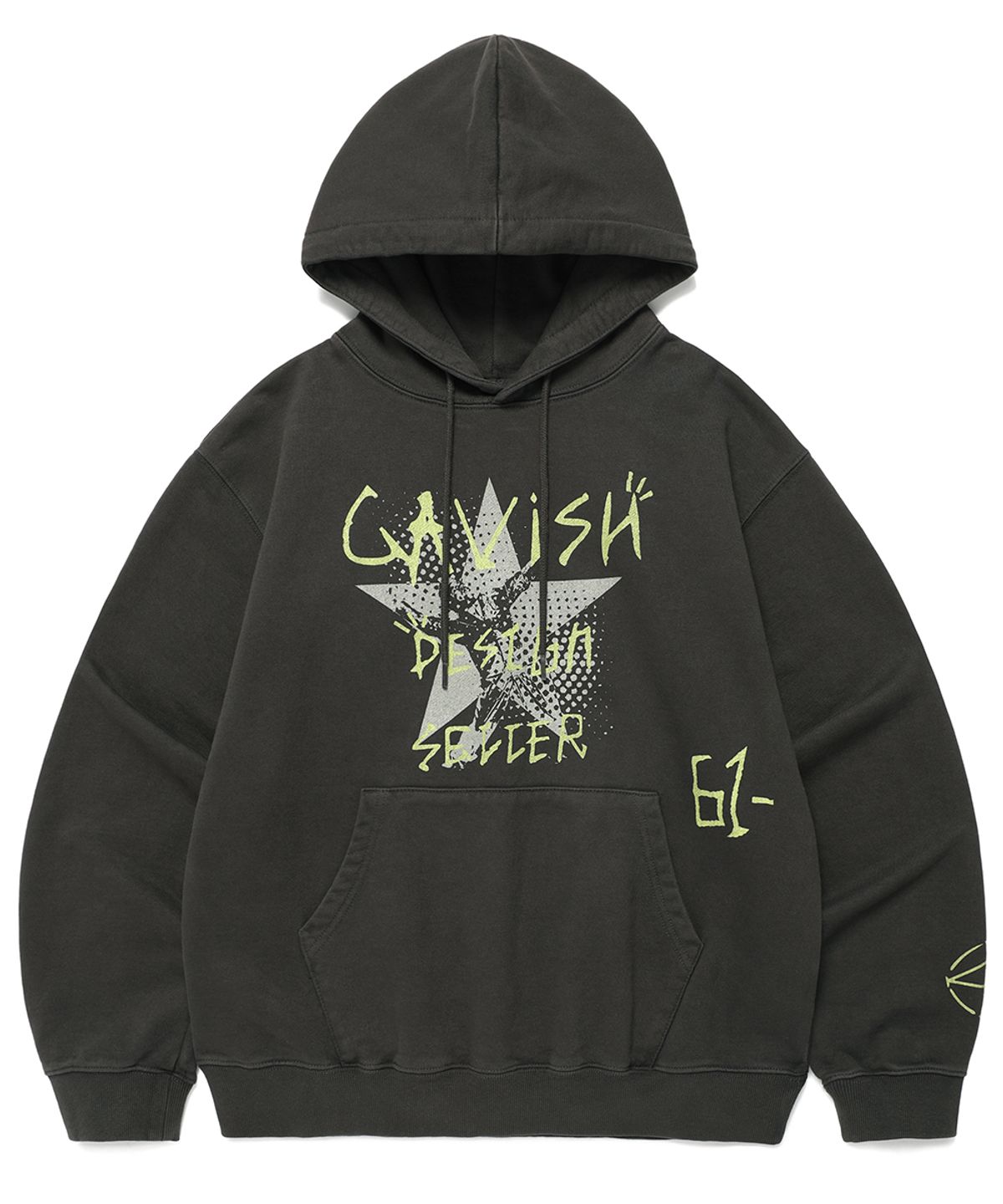 카비시(CAVISH) PIGMENT HAND WRITTEN HOODIE CHARCOAL(CV2ESUM404A)