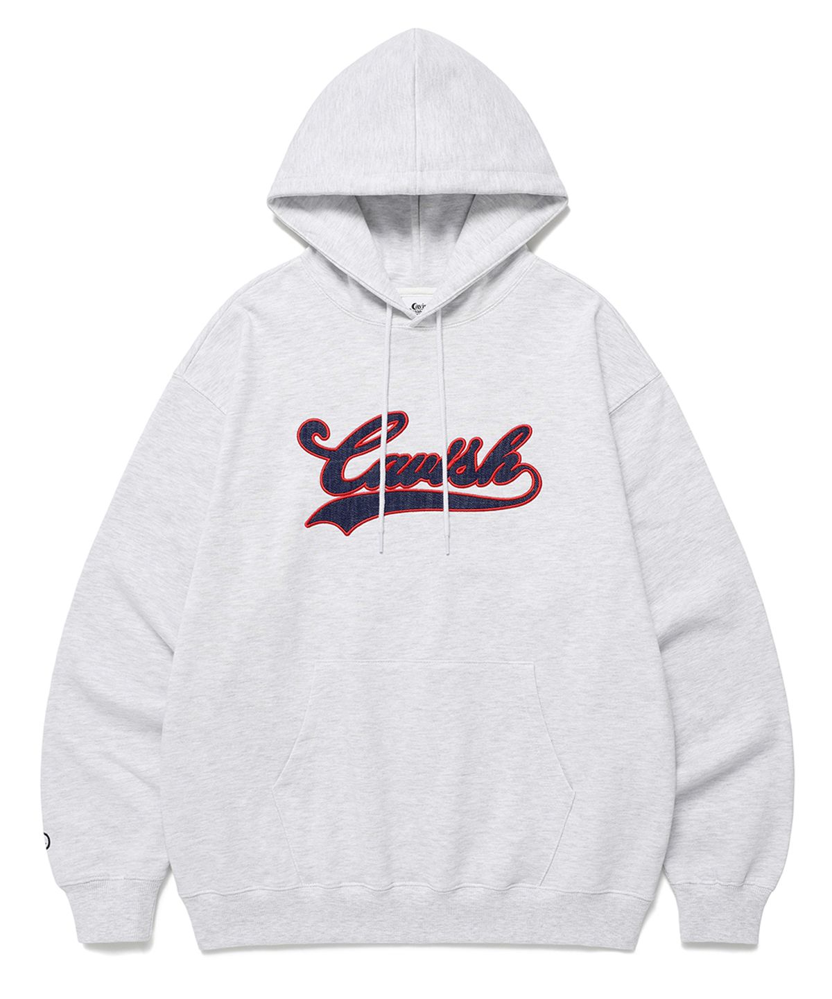 카비시(CAVISH) APPLIQUE STADIUM LOGO HOODIE LIGHT GREY(CV2ESUM405A)