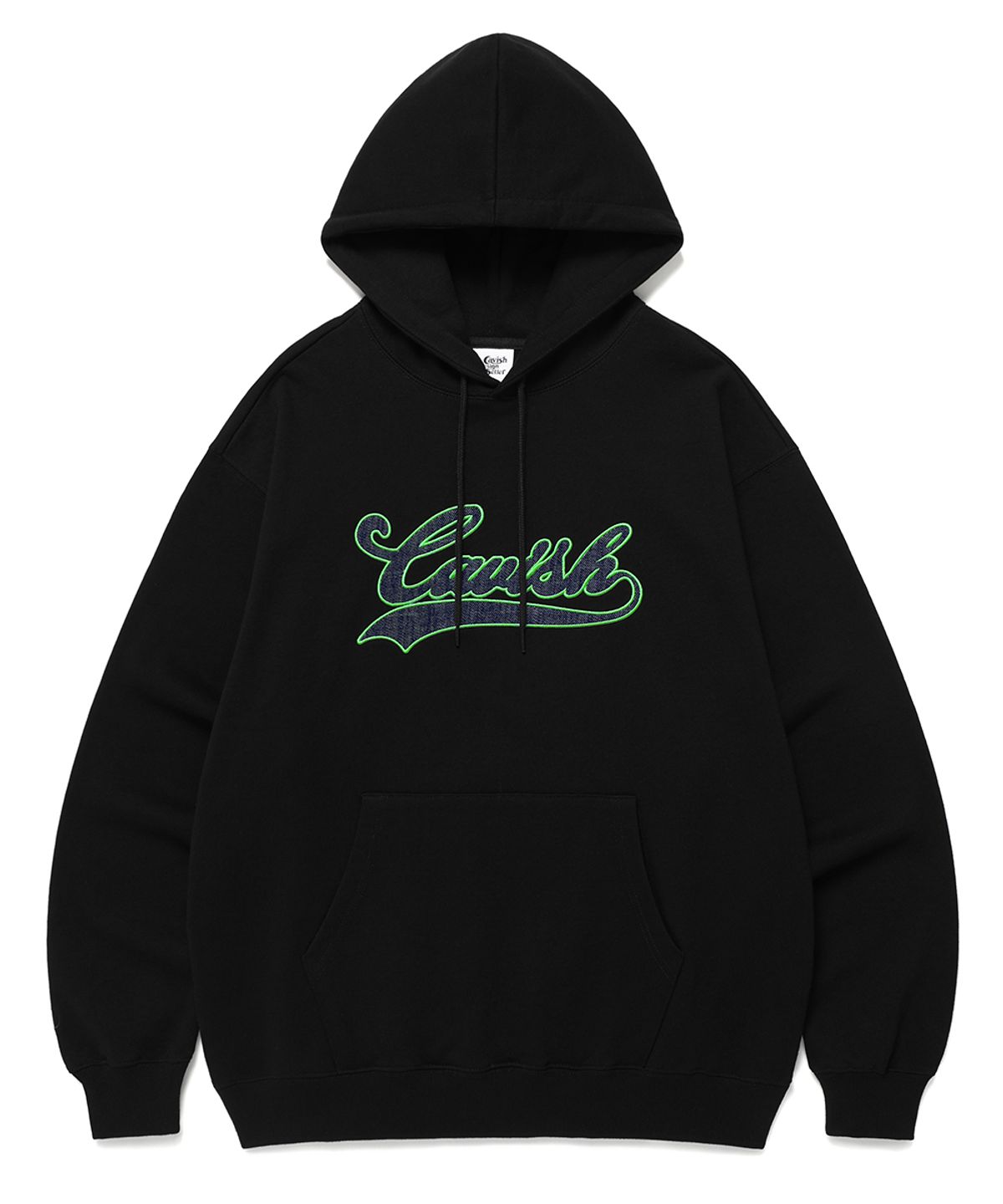카비시(CAVISH) APPLIQUE STADIUM LOGO HOODIE BLACK(CV2ESUM405A)
