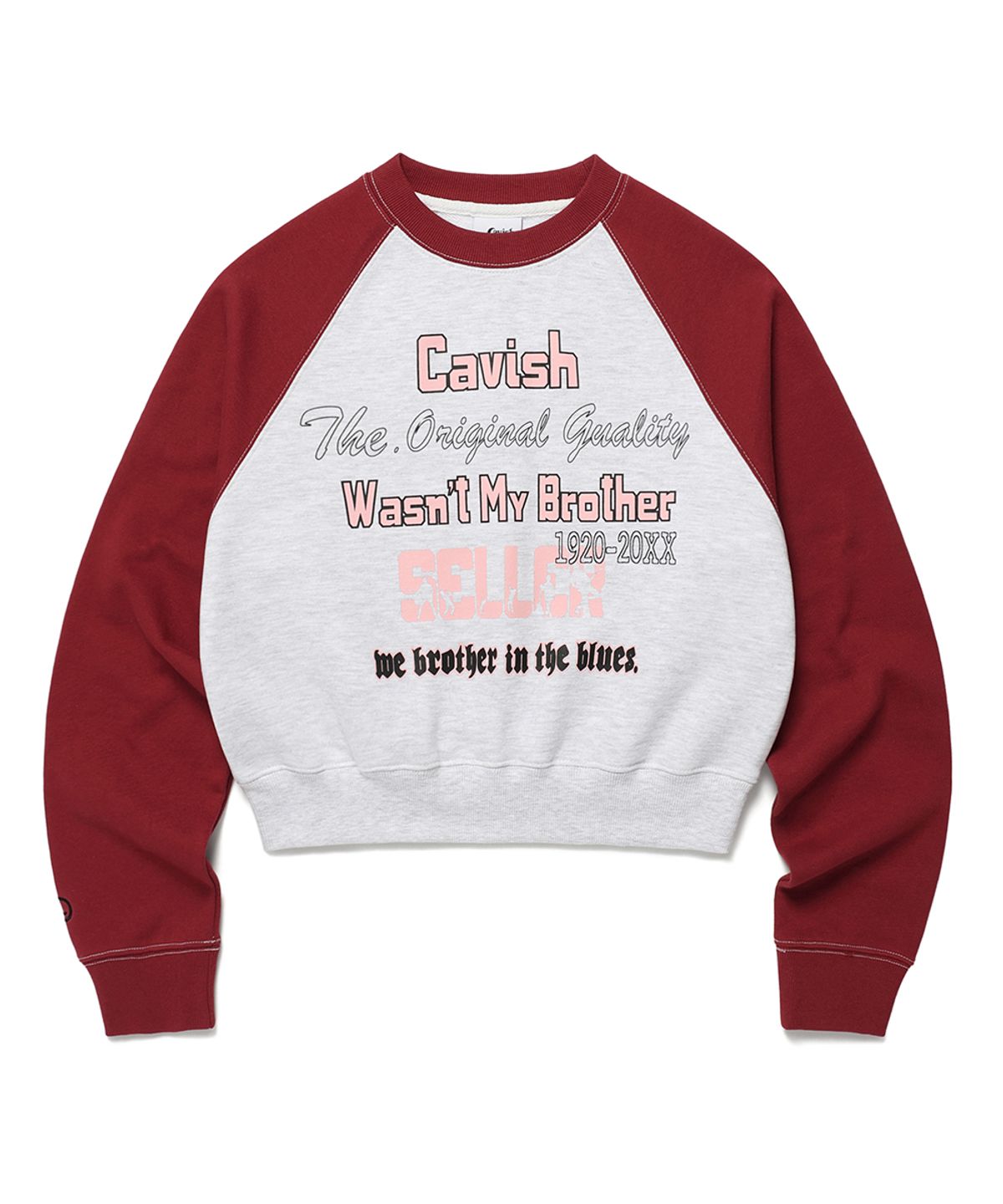 카비시(CAVISH) W RAGLAN BROTHERS SWEATSHIRT BURGUNDY(CV2ESFM445A)