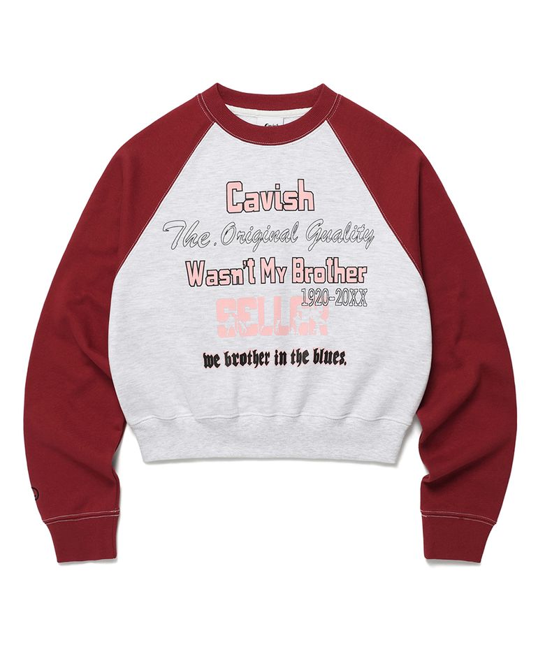 W RAGLAN BROTHERS SWEATSHIRT BURGUNDY(CV2ESFM445A)