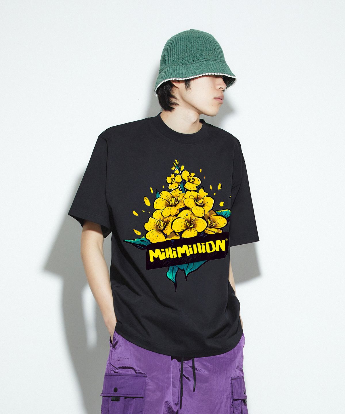 밀리밀리언(MILLIMILLION) CANOLA BLOSSOM GRAVEL T04 black