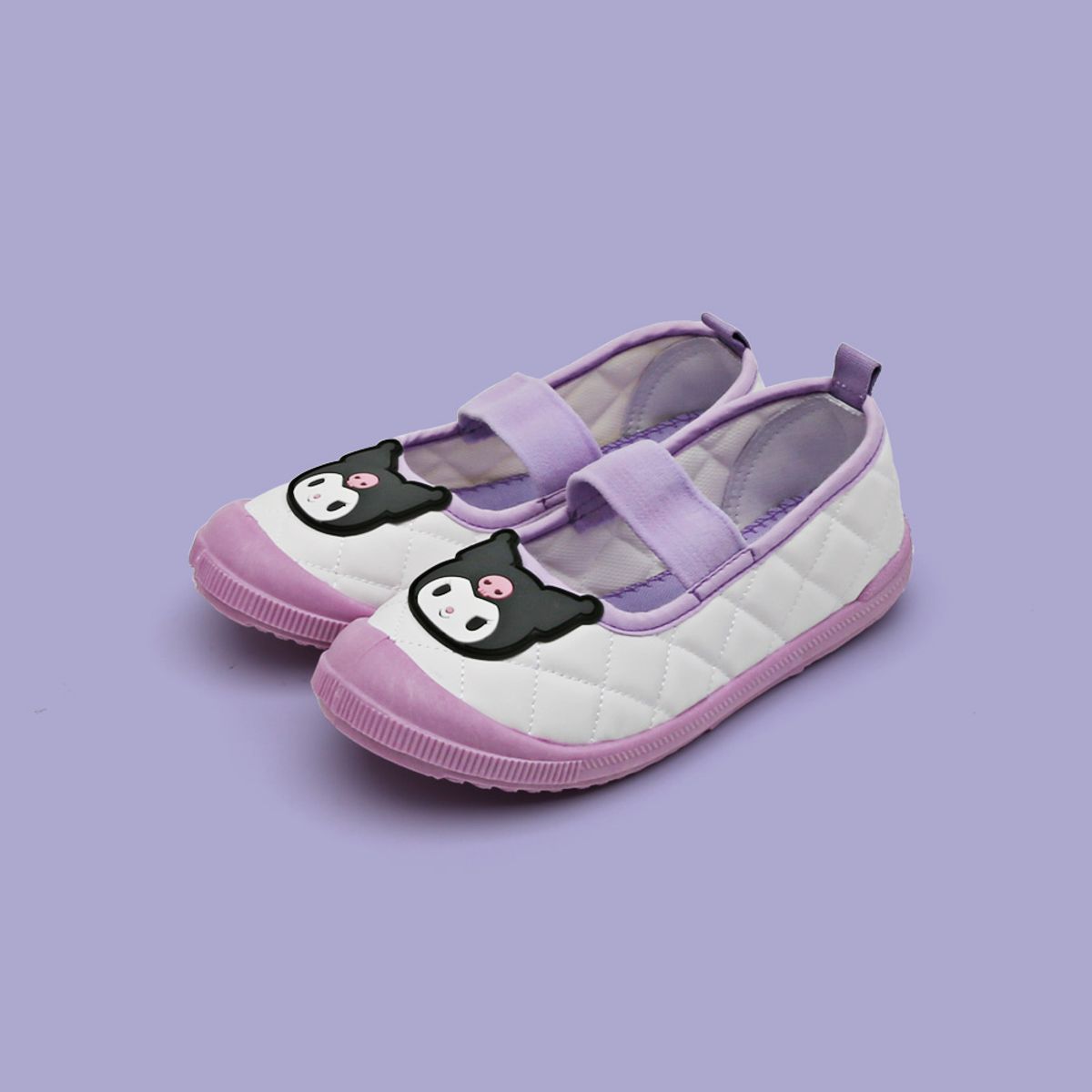 산리오 키즈(SANRIO) 쿠로미 페이스 퀼팅실내화
