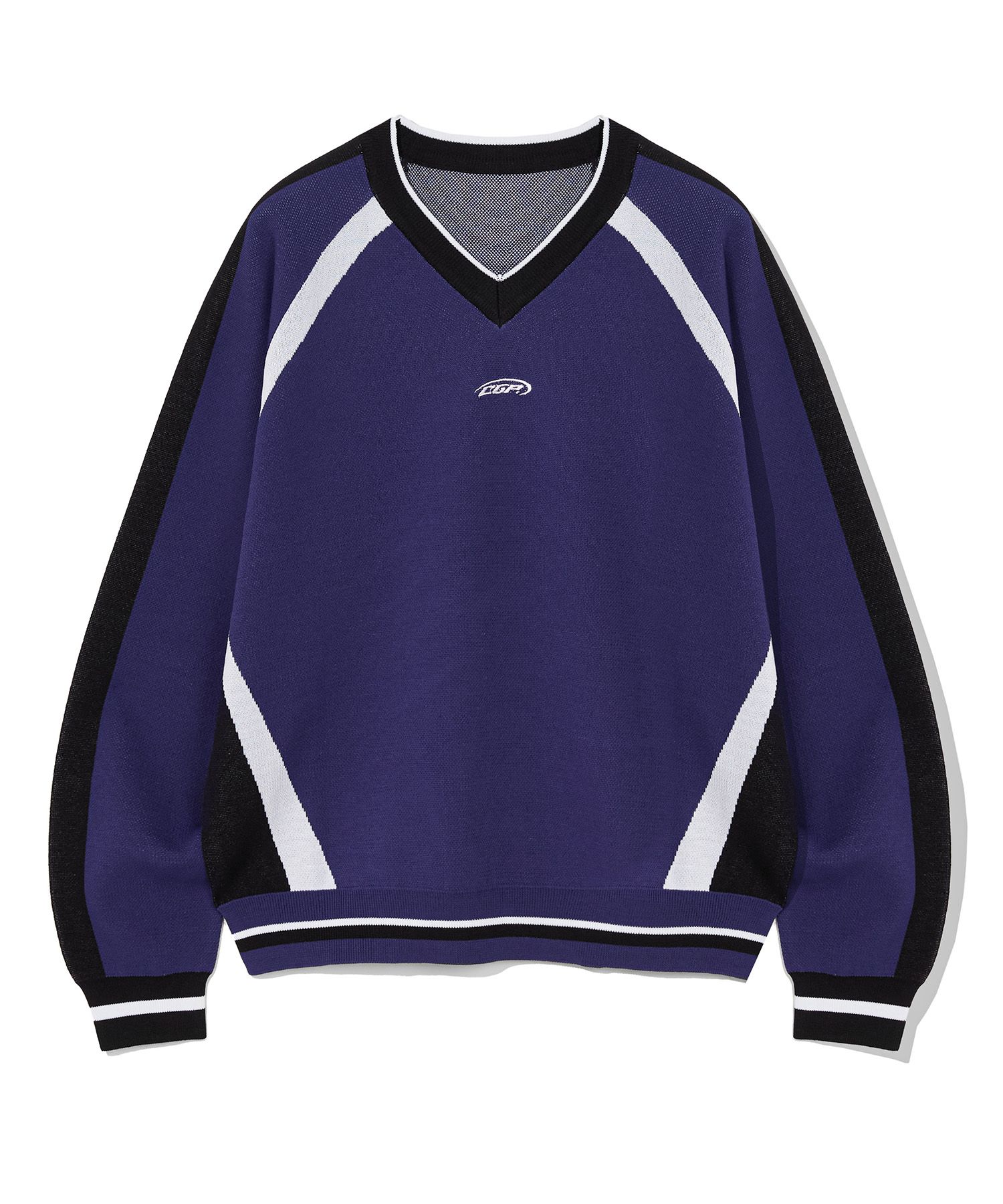 ★ codegraphy★ CGP Line Overfit Color Block V-Neck Knit Na MUSINSA | Codegraphy CGP line overfit color combination V