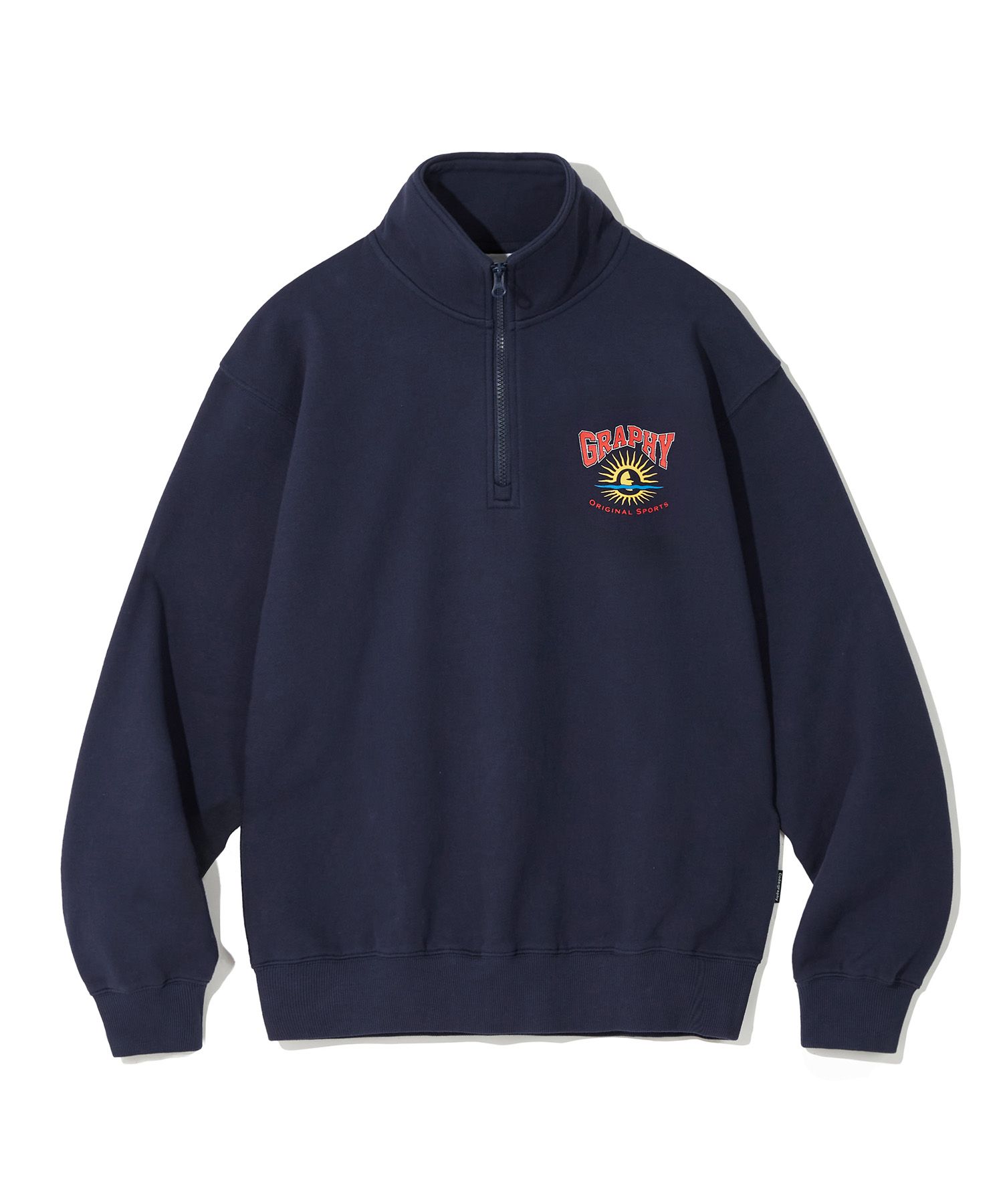 24FW新作★CODE GRAPHY★SUN LETTERING HALF ZIP-UP SWEATSHIRT MUSINSA | Codegraphy Sun lettering half zip-up