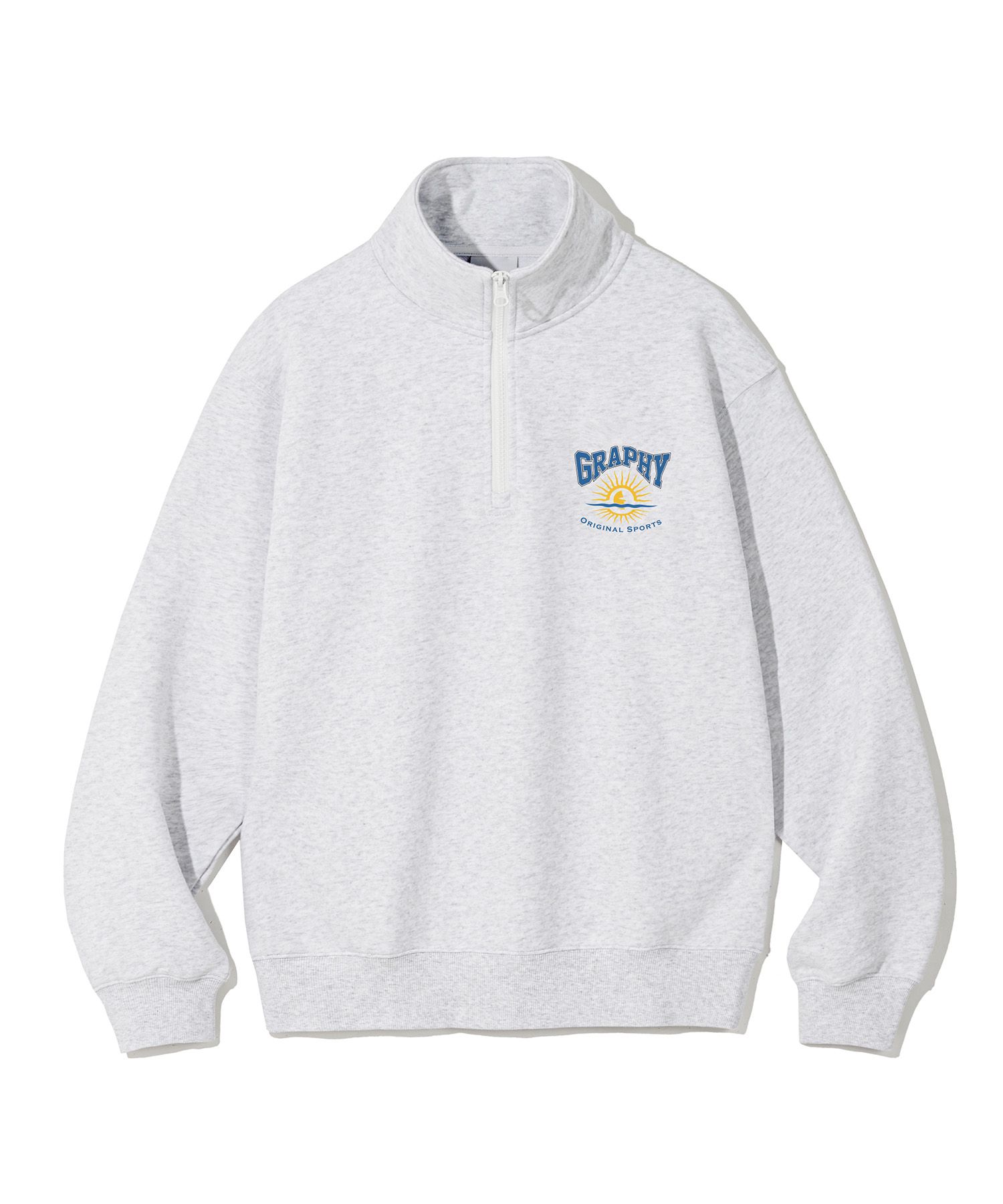24FW新作★CODE GRAPHY★SUN LETTERING HALF ZIP-UP SWEATSHIRT MUSINSA | Codegraphy Sun lettering half zip-up