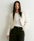 우먼즈 라운드 넥 트위드 재킷 [크림]